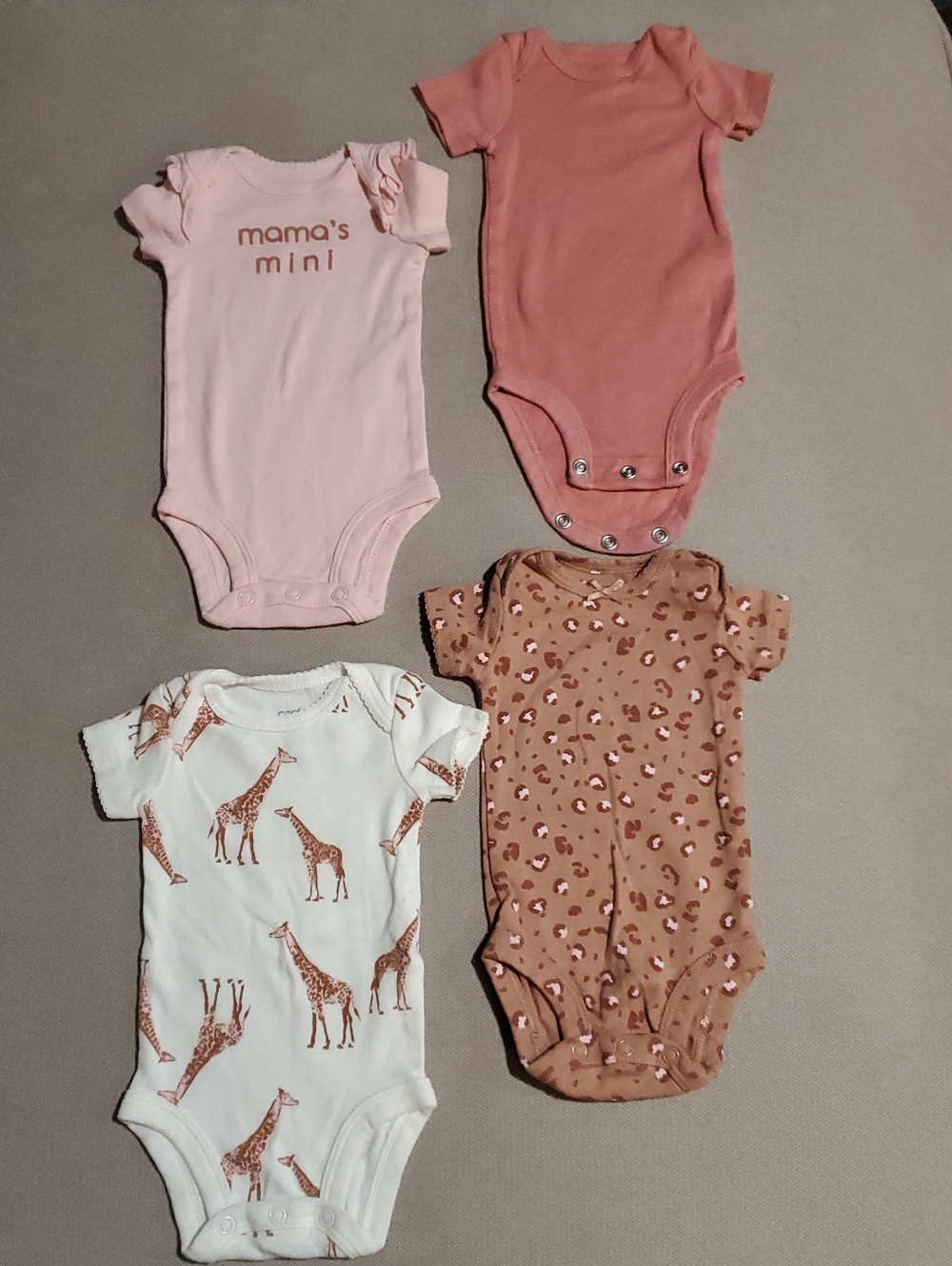 4-Pack Newborn Girl One-Piece Bodysuits
